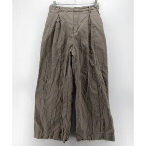 KOTN Pants 27 Taupe Linen Blend Wide Leg Pintuck Trousers Pleated